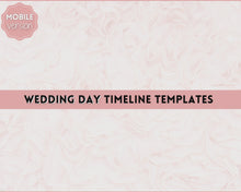 Load and play video in Gallery viewer, Wedding Day Timeline Template | EDITABLE Order of Events, Wedding Schedule, Wedding Itinerary Template | Pink Lux
