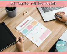 Load image into Gallery viewer, EDITABLE Brain Dump Template BUNDLE | To Do List Printable, ADHD Work Productivity Planner | Colorful Sky
