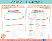 Load image into Gallery viewer, Editable House Shape Cleaning Schedule &amp; Housekeeping Checklist for House Chores | Colorful Sky
