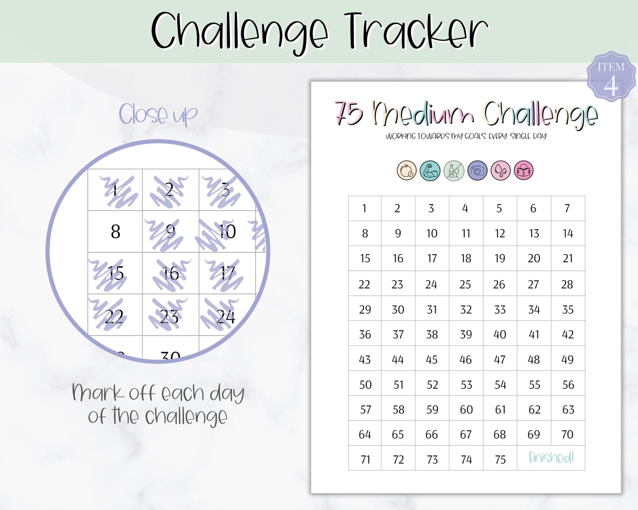EDITABLE 75 MEDIUM Challenge Tracker Fitness Health Planner Editable 75 medium challenge tracker fitness health planner
