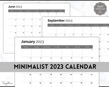 Load image into Gallery viewer, 2023 Monthly Calendar Printable | 12 Month Desk Calendar Planner | Landscape Mono
