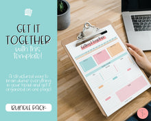 Load image into Gallery viewer, EDITABLE Brain Dump Template BUNDLE | To Do List Printable, ADHD Work Productivity Planner | Colorful Sky
