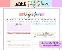 Load image into Gallery viewer, ADHD Daily Planner for Adults - Made for Neurodivergent Brains | Pastel
