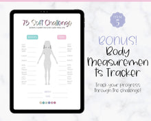 Load image into Gallery viewer, EDITABLE 75 SOFT Challenge Tracker | 75soft Printable Challenge, Fitness &amp; Health Planner | Medium
