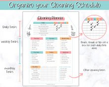 Load image into Gallery viewer, Editable House Shape Cleaning Schedule &amp; Housekeeping Checklist for House Chores | Colorful Sky

