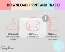 Load image into Gallery viewer, ADHD Symptom Tracker, Behavior &amp; Hygiene Tracker BUNDLE | Pastel Rainbow
