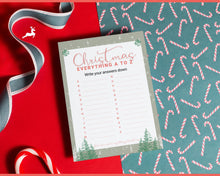 Load image into Gallery viewer, Christmas A to Z Game | A-Z Xmas Holiday Party Game Printables for the Family | Green
