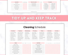 Load image into Gallery viewer, Editable Cleaning Schedule &amp; Housekeeping Checklist for House Chores | Pink Bundle
