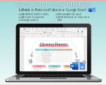 Load image into Gallery viewer, Editable House Shape Cleaning Schedule &amp; Housekeeping Checklist for House Chores | Colorful Sky
