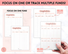 Load image into Gallery viewer, Sinking Funds Tracker BUNDLE | Printable Savings, Budget &amp; Finance Trackers | Pink Watercolor
