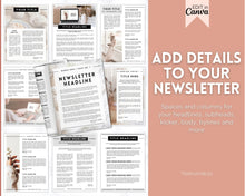 Load image into Gallery viewer, Newsletter Template for Businesses, Real Estate, Newspapers, Relief Society, Nonprofits &amp; Schools | 45+ Editable Canva Templates
