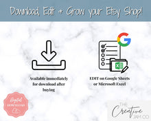 Load image into Gallery viewer, Etsy Fee and Profit Calculator | Pricing Spreadsheet for Small Business &amp; Etsy Sellers | Blue
