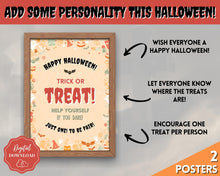 Load image into Gallery viewer, Halloween Trick or Treat sign | &#39;Please Take One&#39; Printable Candy Treat Poster | Red

