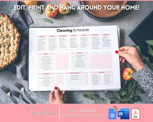 Load image into Gallery viewer, Editable Cleaning Schedule &amp; Housekeeping Checklist for House Chores | Pink Bundle
