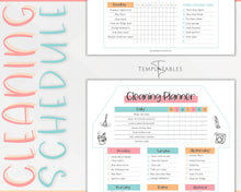 Load image into Gallery viewer, Editable House Shape Cleaning Schedule &amp; Housekeeping Checklist for House Chores | Colorful Sky
