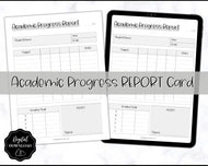 Homeschool Report Card | Printable Student Academic Progress Report Template | Mono