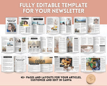Load image into Gallery viewer, Newsletter Template for Businesses, Real Estate, Newspapers, Relief Society, Nonprofits &amp; Schools | 45+ Editable Canva Templates
