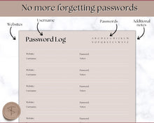 Load image into Gallery viewer, Password Tracker BUNDLE | 3 Printable Password Log &amp; Organizers, Password Keeper, Password Manager | Lux
