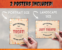 Load image into Gallery viewer, Halloween Trick or Treat sign | &#39;Please Take One&#39; Printable Candy Treat Poster | Red
