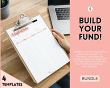 Load image into Gallery viewer, Sinking Funds Tracker BUNDLE | Printable Savings, Budget &amp; Finance Trackers | Pink Watercolor
