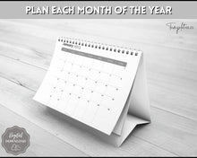 Load image into Gallery viewer, 2023 Monthly Calendar Printable | 12 Month Desk Calendar Planner | Landscape Mono
