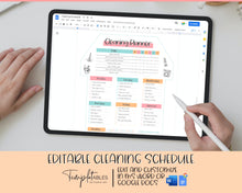 Load image into Gallery viewer, Editable House Shape Cleaning Schedule &amp; Housekeeping Checklist for House Chores | Colorful Sky
