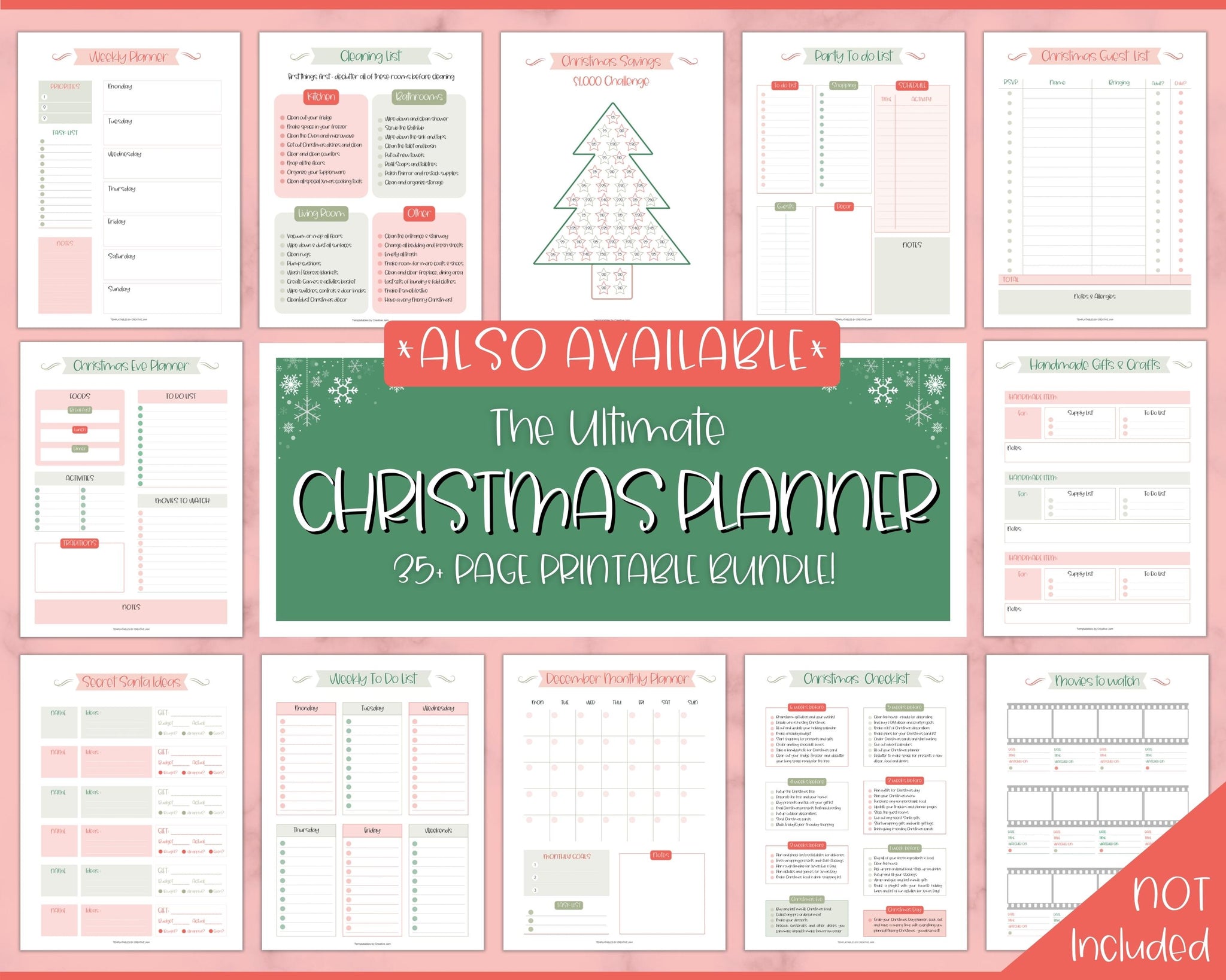 Christmas Countdown Checklist Printable Xmas Organizer & To Do List