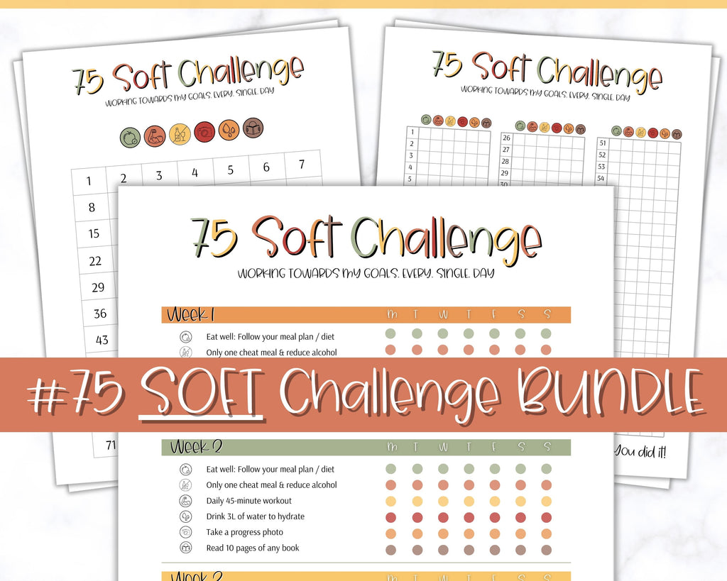 EDITABLE 75 SOFT Challenge Tracker | Fitness & Health Planner - Fall editable-75-soft-challenge-tracker-fitness-health-planner-fall