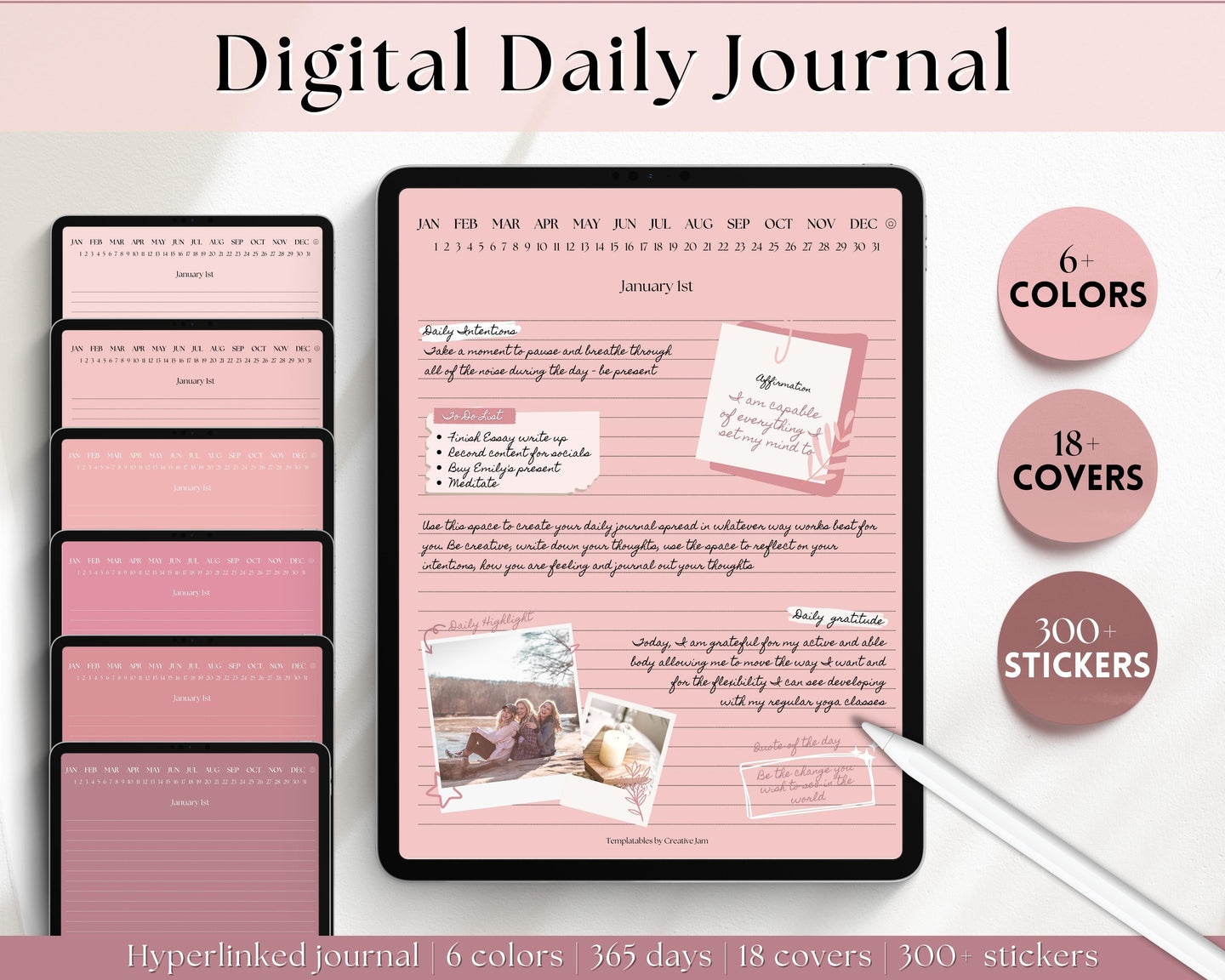 Digital Daily Journal | GoodNotes Hyperlinked Digital Planner | iPad Diary | Bundle 2