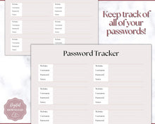 Load image into Gallery viewer, Password Tracker BUNDLE | 3 Printable Password Log &amp; Organizers, Password Keeper, Password Manager | Lux
