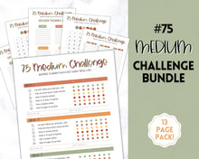 Load image into Gallery viewer, EDITABLE 75 MEDIUM Challenge Tracker | 75medium Printable Challenge, Fitness &amp; Health Planner | Fall
