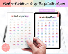 Load image into Gallery viewer, 52 Week Weight Loss Tracker &amp; Monthly Challenge | Weight Loss Chart, Pounds Lost Fitness Tracker | Rainbow Swash
