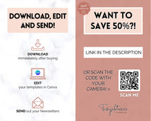 Load image into Gallery viewer, Newsletter Template for Businesses, Real Estate, Newspapers, Relief Society, Nonprofits &amp; Schools | 45+ Editable Canva Templates
