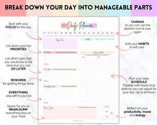 Load image into Gallery viewer, ADHD Daily Planner for Adults - Made for Neurodivergent Brains | Pastel
