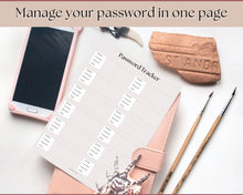 Load image into Gallery viewer, Password Tracker BUNDLE | 3 Printable Password Log &amp; Organizers, Password Keeper, Password Manager | Lux
