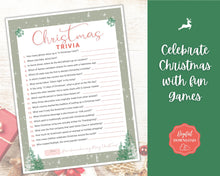 Load image into Gallery viewer, Christmas TRIVIA Game | Holiday Xmas Party Game Printables for the Family | Green
