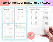 Load image into Gallery viewer, Workout Tracker BUNDLE | Fitness, Exercise &amp; Weight loss Planner | Pastel Rainbow
