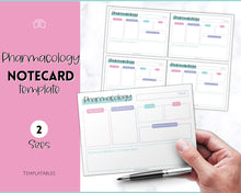 Load image into Gallery viewer, Drug Card Template, Nursing Pharmacology Printable Notes, Nursing School Student Study Guide | Mermaid
