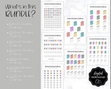 Load image into Gallery viewer, Book Reading Challenge BUNDLE | 52 Weeks, 100 Book Reading Log Printable Planner | Sky Mono
