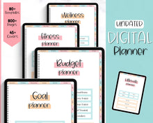 Load image into Gallery viewer, UNDATED Ultimate Digital Life Planner | GoodNotes Digital iPad Fitness, Budget, Wellness, Goals Planner | Colorful Sky
