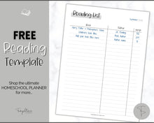 Load image into Gallery viewer, FREE - Reading Log Printable for Kids | Reading List, Summer Reading Challenge, Reading Journal &amp; Book Tracker | Mono

