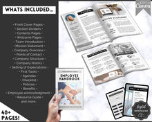 Load image into Gallery viewer, Employee Onboarding Handbook Template | New Hire Welcome Packet &amp; New Hire Checklist | Editable eBook Canva Template | Mono
