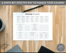 Load image into Gallery viewer, Editable Cleaning Schedule &amp; Housekeeping Checklist for House Chores | Mono Bundle
