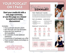 Load image into Gallery viewer, Podcast Media Kit Template Bundle | Editable Canva Podcast Planner, Press Kit, Rate Sheet Card | 20 Page Pink Vol 2
