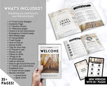 Load image into Gallery viewer, Airbnb Welcome Book Template | Editable Canva Welcome Guide for Vacation Rentals | Mono

