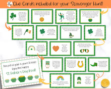 Load image into Gallery viewer, St Patricks Day Scavenger Hunt Printable Game | Kids Leprechaun Tresure Hunt Game for St Patricks Day | Pot of Gold
