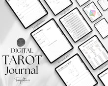 Load image into Gallery viewer, Digital Tarot Journal Workbook for GoodNotes | Tarot Planner, Daily Card Reading, Tarot Spreads, Tarot Deck Notebook | Mono
