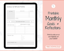 Load image into Gallery viewer, FREE - Monthly Goals &amp; Reflections Printables | Mono
