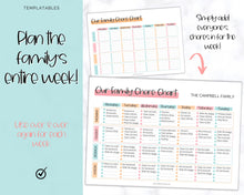 Load image into Gallery viewer, Family Chore Chart Printable | Editable Family Planner Schedule for Kids &amp; Adults | Sky Colorful
