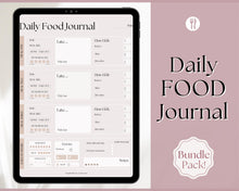 Load image into Gallery viewer, Boho Daily Food Diary Printable | Food Journal, Diet &amp; Nutrition Log | Lux
